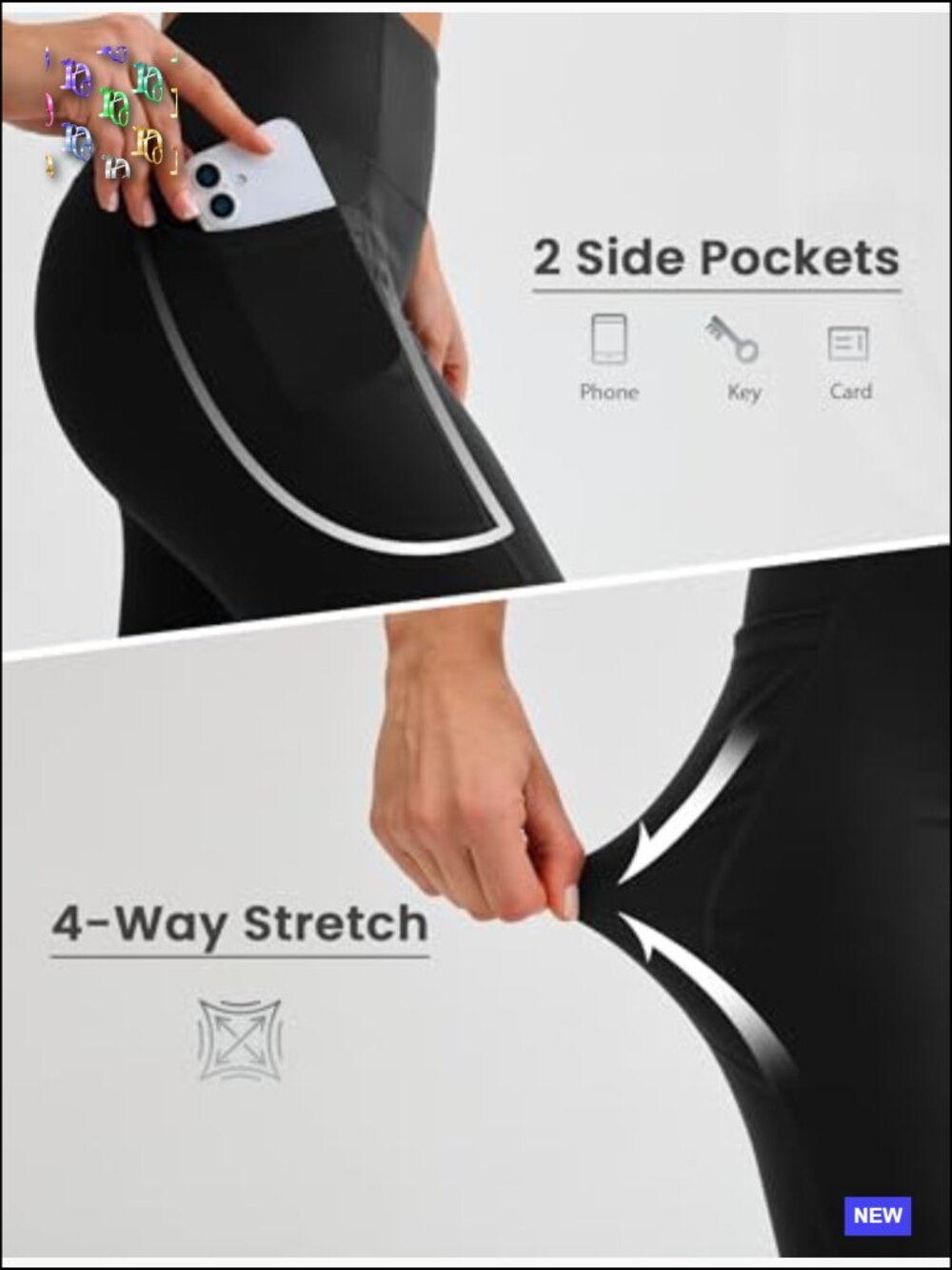 High Waisted Capri Leggings with Pockets for Yoga Gym Athletic Workout - Picture 4 of 7